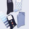 ANGEL SOCKS Set 2_Blue Package Blue Socks Flower Socks Pearl Socks Daily Look Sock Coordination Sock Fashion