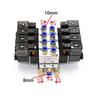 2 - 5 Row Pneumatic 5 Way Double Solenoid Valve Block 4V220-08 Plate With Fitting Manifold 12V DC 24V AC 110V 220V 5/2 24VDC