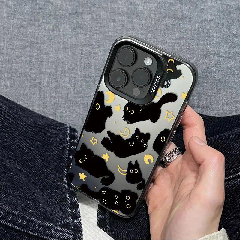 Lovely Black Cats Stars and Moons Unique Phone Case For iPhone 16 15 14 12 13 11 Pro Max XR XS MAX 7 8 PLUS MINI Cool Y2K Cover
