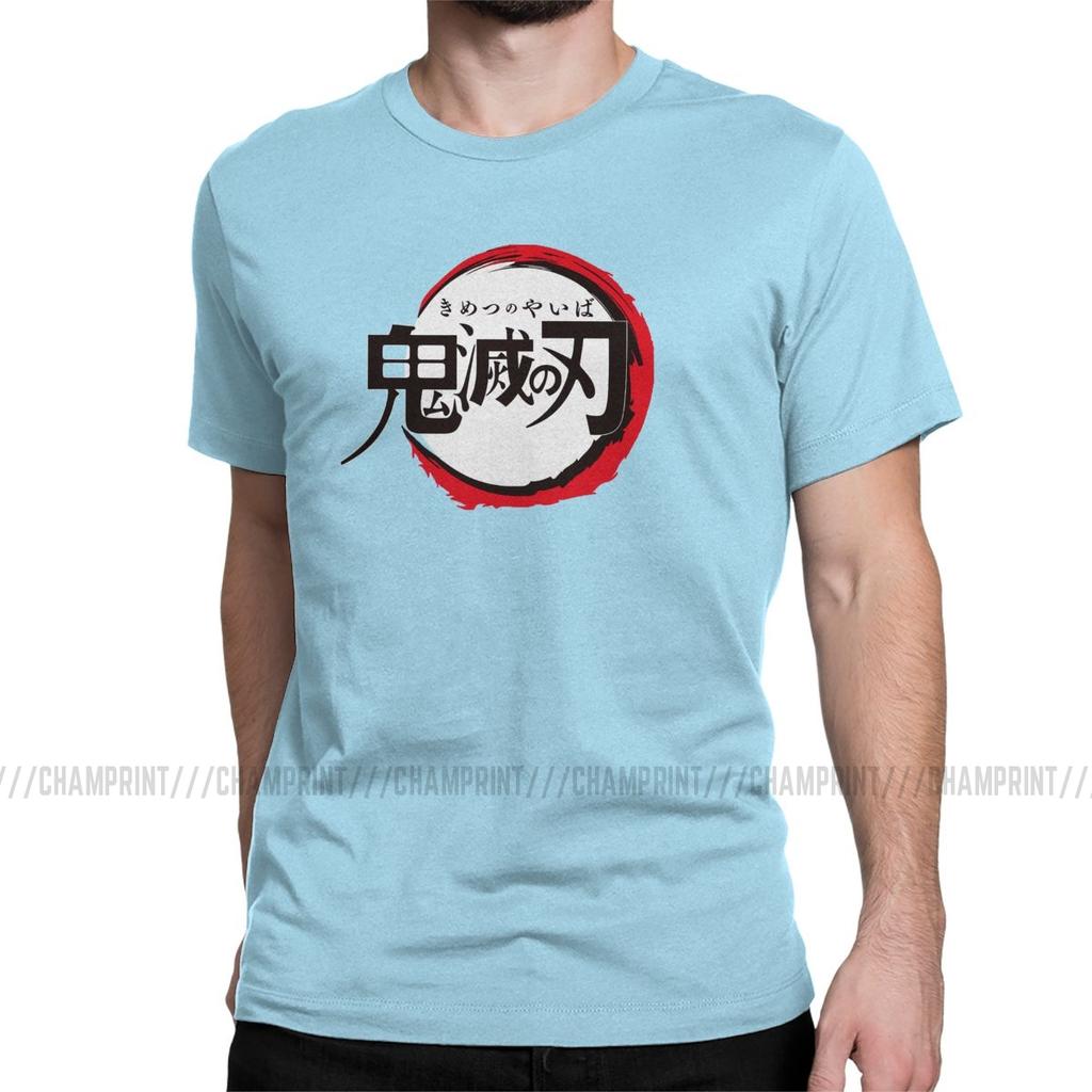 Vintage Demon Slayer Anime T Shirt Men Round Collar 100 Cotton T Shirt Short Sleeve Tees