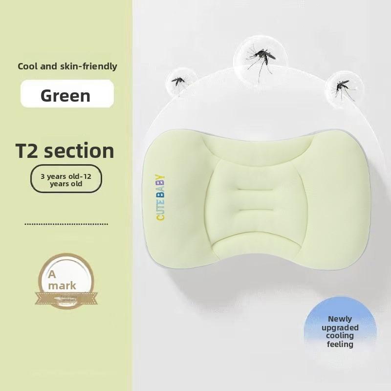 Cool-Touch Space Partition Baby Pillow for 6M-3Y, 4-Season Breathable, Spine Support, Essential for Toddler & Kindergarten Use