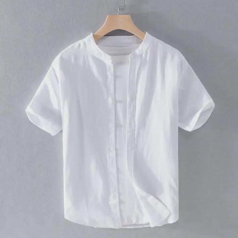 Men's Loose Casual Linen Shirt - Short-Sleeved Summer Top