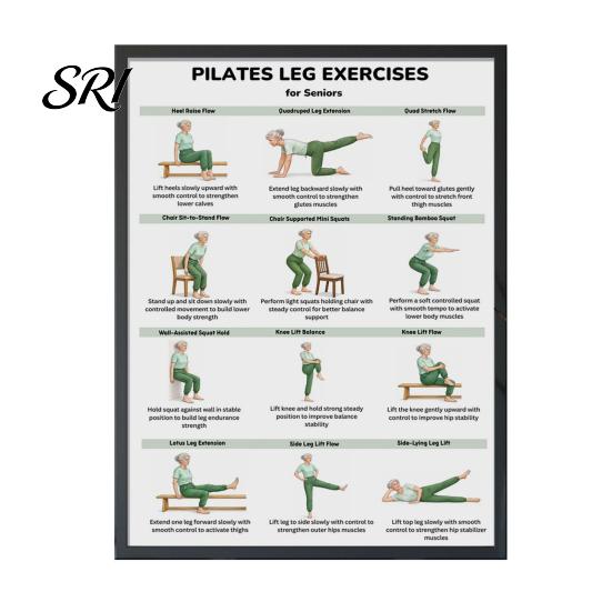 Poster Esercizi da Seduti Tabella Allenamento su Sedia Diagramma Flusso Yoga Dolce Esercizi di Mobilità a Basso Impatto per Anziani Principianti