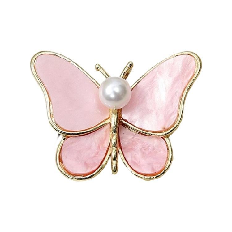 Butterfly Wing Brooch Pearls Inlay Jewelry Comfortable Wear Alloy Materials Reliable Clasp Designs