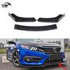 Blanksvart Läpp för Främre Bumper till 16-18 Honda Civic - Spoiler Karosskit Uppgradering.