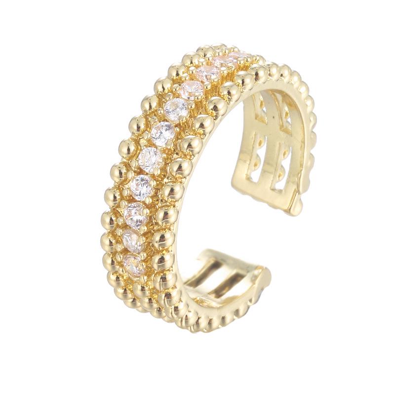 Elegant Adjustable Zirconia Copper Ring for Men and Women