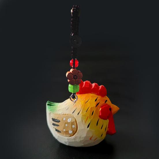 Wood Carving Ornaments Hand-Carved Solid Wood Chicken Figurines Cute Desktop Decorations Rustic Animal Decor for Farmhouse Home Gift