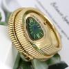 Diamond Gold Quartz Watch Women's Classic Snake Shape Watch Fashionable Elegant High Grade Women's Watch AAA Ladies Watch Girl