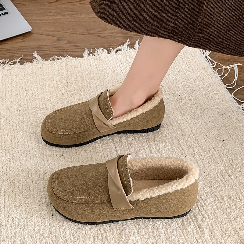 Fleece warme Doudou Baumwollschuhe Damen Herbst und Winter neu Direktlieferung Retro vielseitig weiche Sohle bequeme Schuhe