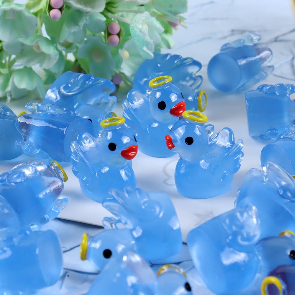 DIY Luminous Yellow Duck Resin Ornaments - Multi-color Accessories for Micro Landscape