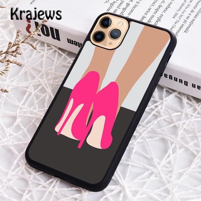 Krajews Red High Heel Shoes Cute Phone Case Cover For iPhone 17 Air 16 15 14 Plus 11 12 13 Pro Max Coque Shell Fundas
