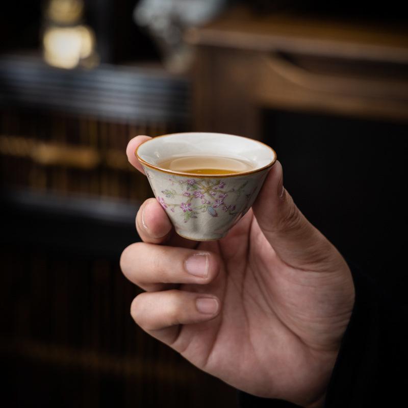 Ru Kiln Travel Set One Pot Three Cups Portable Quick Outdoor Tea Drinking Single Ceramic Teapot Cup