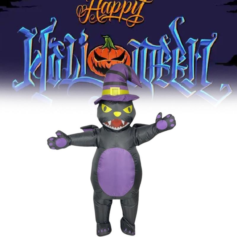 Inflatable Black Cat Suit Animal Cosplay Costumes Halloween Party Performance