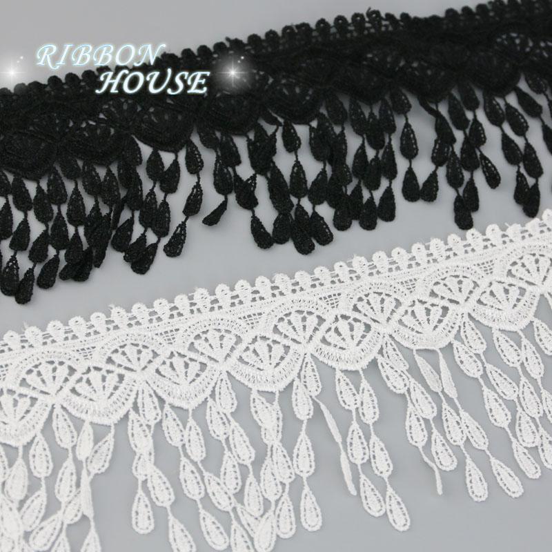 70mm White black Silk Net Lace Fabric Ribbons Trim DIY Sewing Handmade Craft Materials 1 yard
