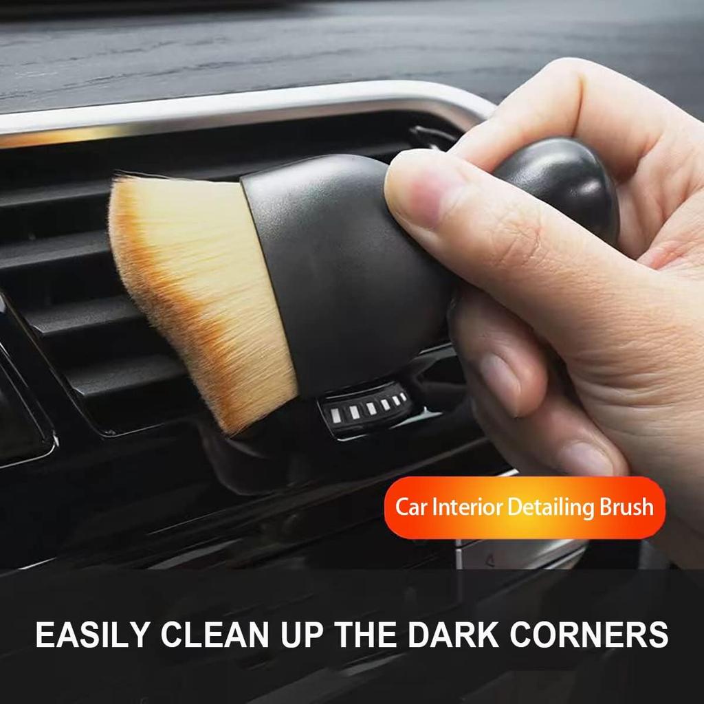 Car Interior Detailing Brush, Auto Interior Soft Hair Removal Brush,Car Brush, Car Cleaning Brush Interior Soft Bristles Detailing Brush Dusting Tool