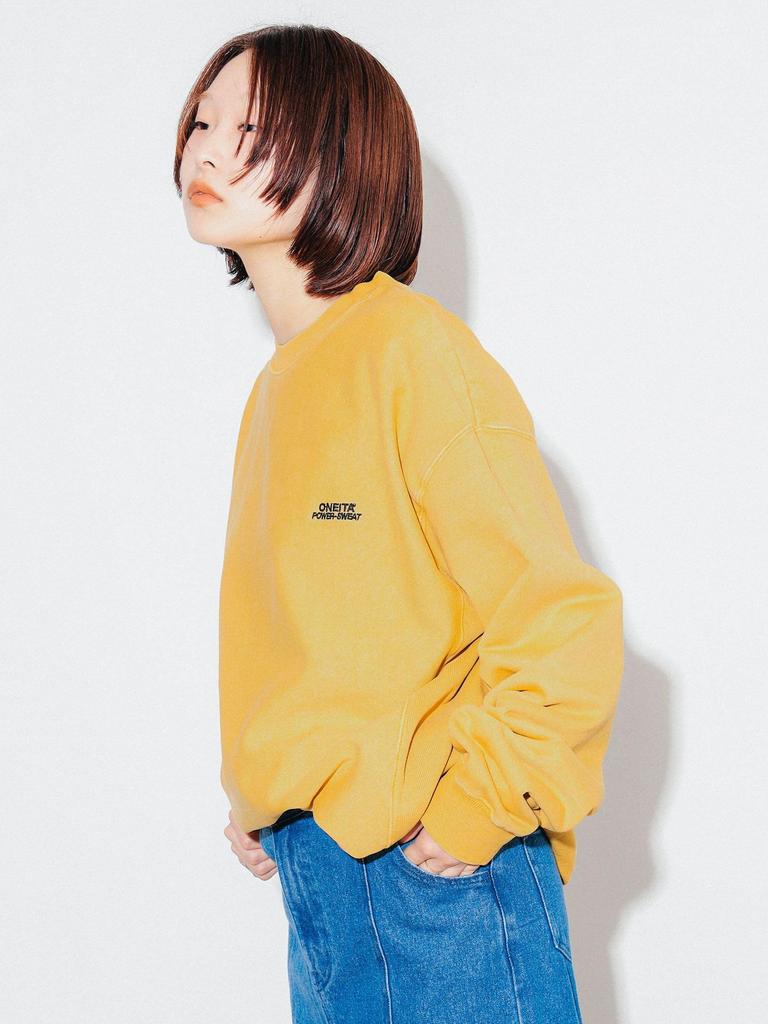 Beamsty ONEITA Pigment Dye Crewneck Sweat, Men's Mustard, Size L, 24AW, 75130692146