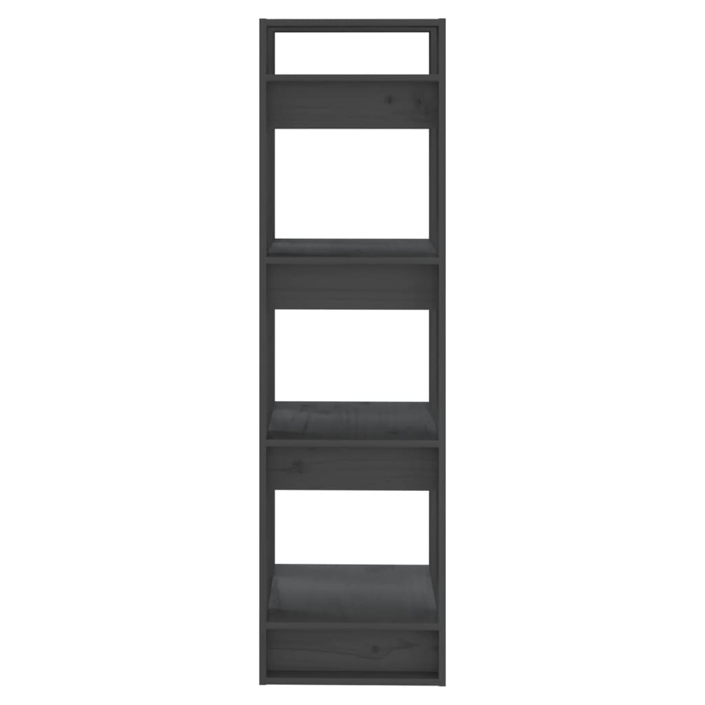 Bookshelf Room Divider Grey 41 x 35 x 125 cm Solid Pine Wood