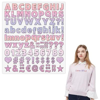 Fajne Litery Arkusz Naklejka Naszywka Symbole Kolory Naklejki Naklejki na Ubrania Prasowanka na Koszulkę DIY