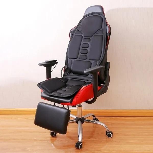 Electric Heating Car SUV Massage Cushion, Home Cushion Body Back Waist Relaxation Vibration Massage Support Pad Black