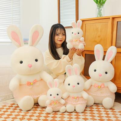 Novo coelhinho branco Misha fofo brinquedo de pelúcia meninas cama coelho branco grande almofada de arremesso para dormir boneca de coelho infantil