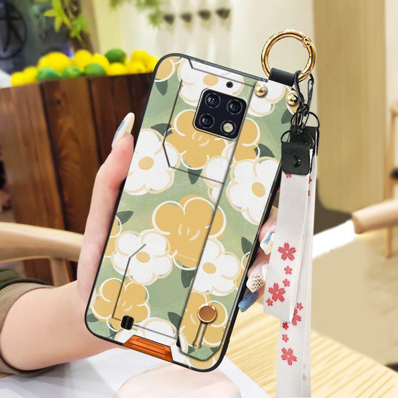 Phone Holder Wristband Phone Case For Oukitel WP6 Oil Painting Soft Case Fashion Design Protective Kickstand Anti-knock