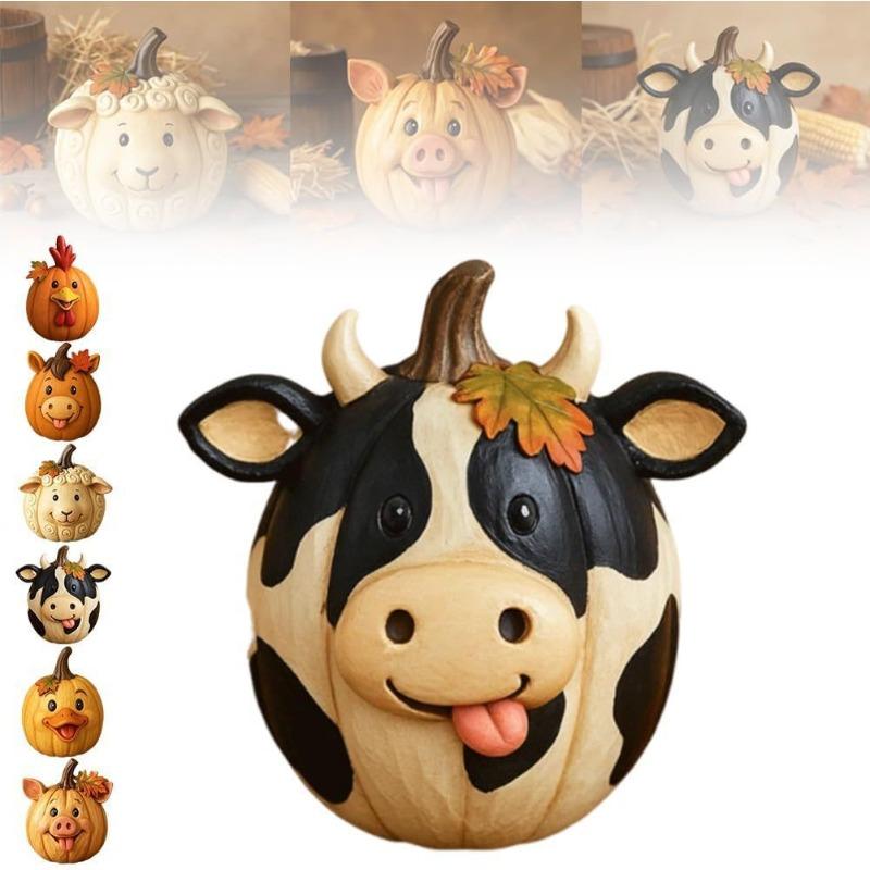 Farm Animal Pumpkin Sculpture Ornaments
