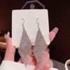 Baroque Freshwater Colorful Zircon Earrings, Simple and Elegant, Long Style Tassel Earrings, Light Luxury, and High Grade Earrings