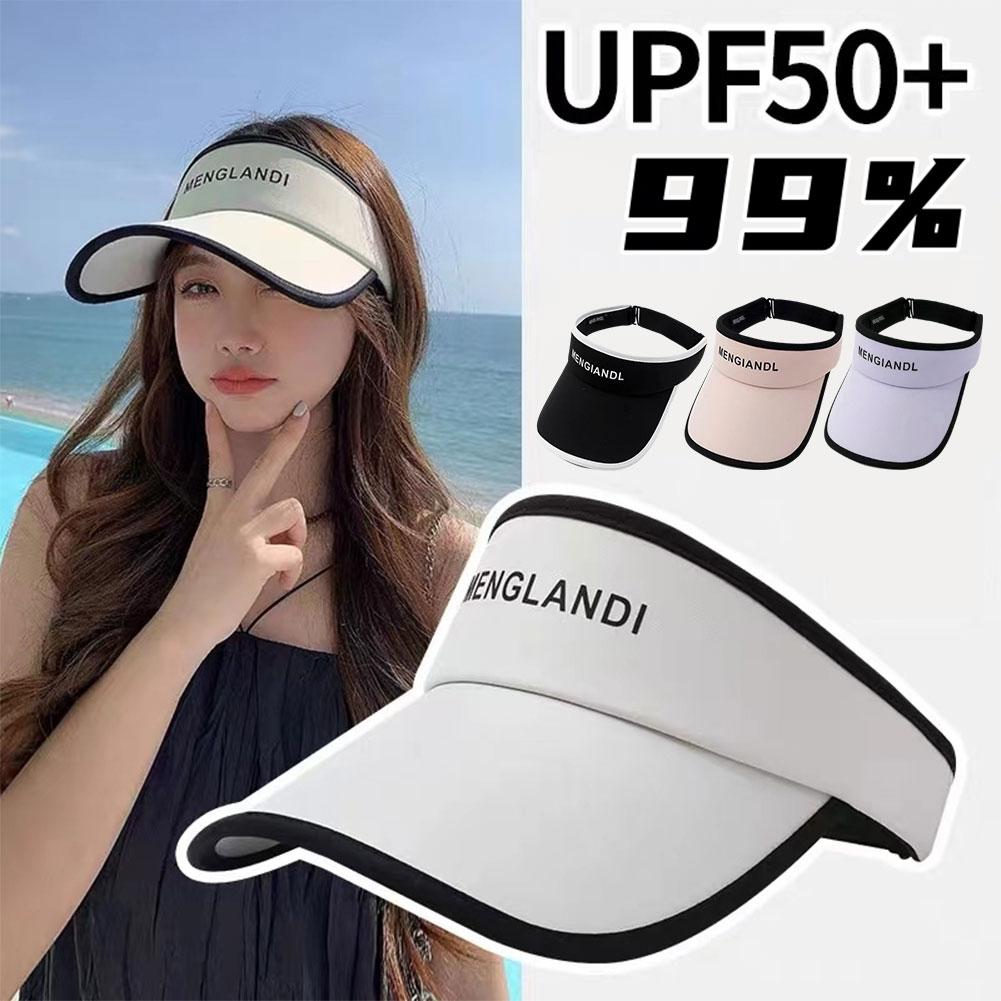 Summer Ice Silk Long Brim Empty Top Hat Women Men Beach Hat Screen Cap Uv Cap Running Sports Golf Riding X7n7