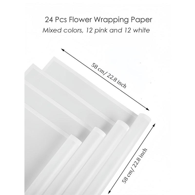 A25F-40 Sheets Flower Paper Matte Floral Paper Waterproof Bouquet Wrapping Paper With Border Supplies Packaging Paper B