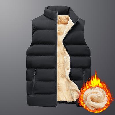 Winterweste, gepolstert, sehr warm, aus Plüsch, Stehkragen, Herrenweste für den täglichen Gebrauch, Oberbekleidung, ärmellos, Winterwesten für Herren, Jacken