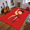 "Red Illustration of Athlete Celebrating" Patterned Carpet a Non Slip Rug Suitable for All Seasons and Any Setting, Gift