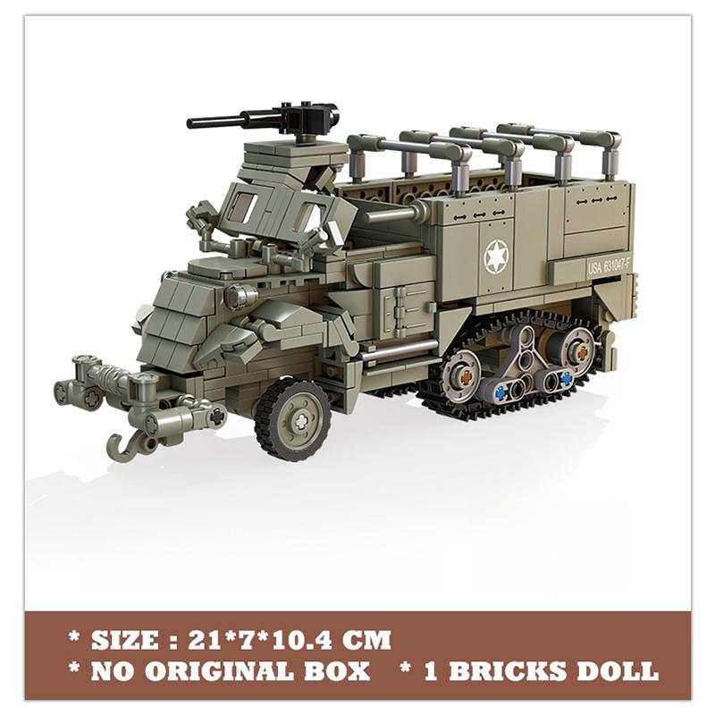 Veículo Militar Caminhão Carro Blindado WW2 Caça Blocos de Montar Tijolos Modelo Brinquedos Presente de Aniversário Natal para Crianças Meninos