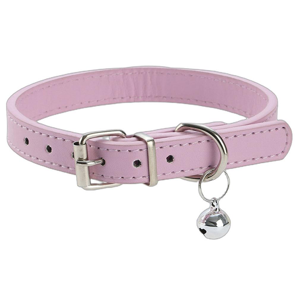 Pet Collar for Dogs - Simple Bell Design, PU Material Neckband, Adjustable Size,  Lightweight Pet Accessory for Daily Wear