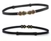 Women's Genuine Leather Flower Buckle Belt, Versatile High-End Waistband, Thin Cowhide Dress Accessory