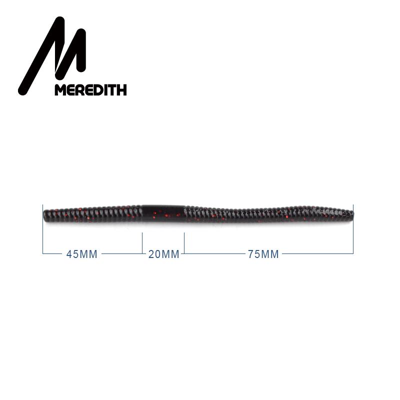 MEREDITH Noodle Worm Soft Bait 140mm 5.3g 10pcs Center Rig Pike Bass JXC05