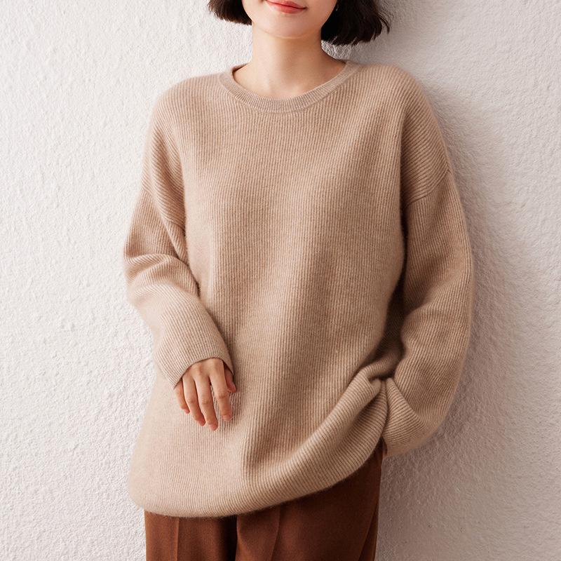Cashmere Raglan Sleeve Women's Winter Pullover - Versatile, Warm, Thick Knit Round Neck Sweater (2026)