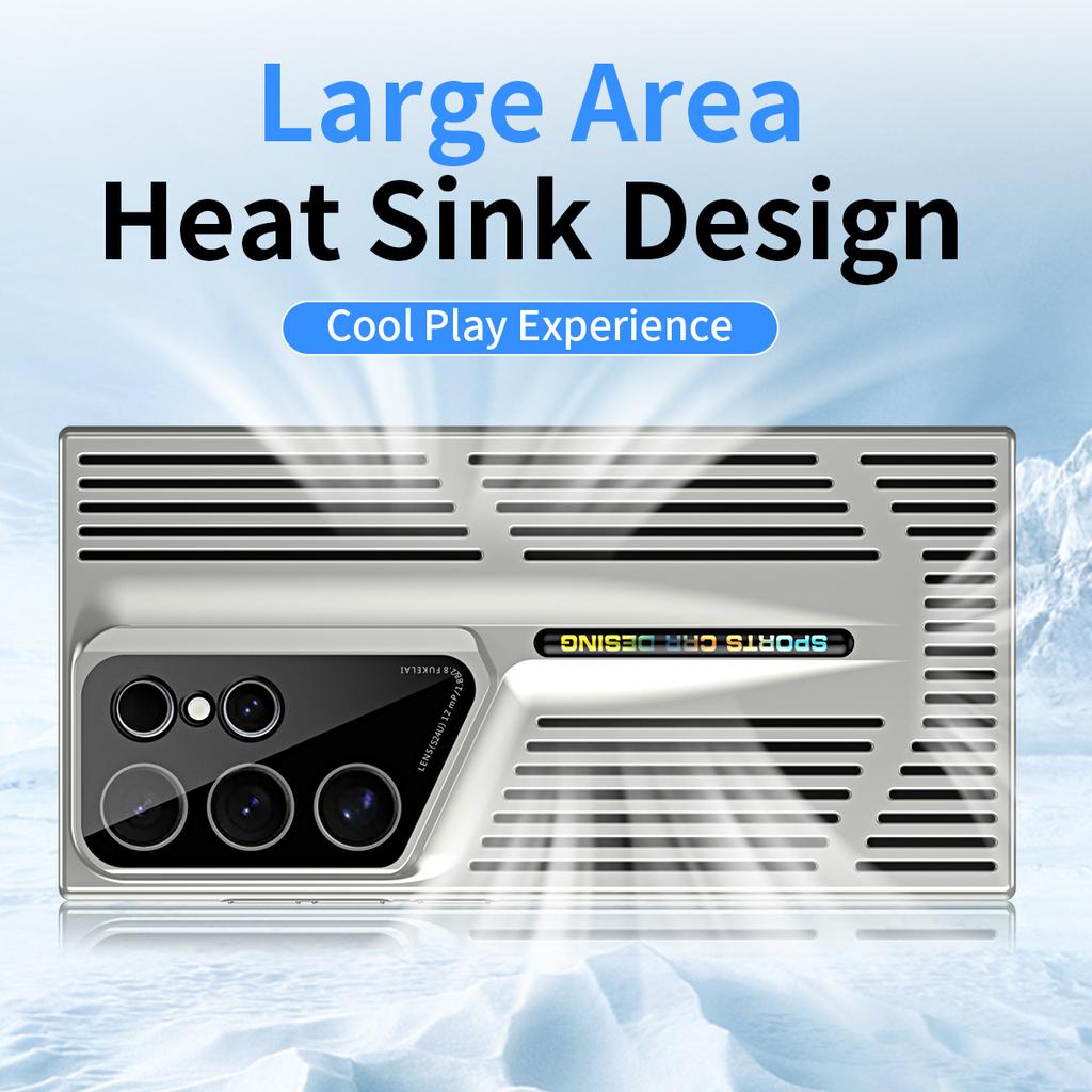 For Samsung Galaxy S23 Ultra Case Hard PC Electroplating Phone Cover Heat Dissipation Micro-Matte Back