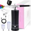 Ausuc Rechargeable Airbrush Compressor Handpiece Set, USB Type-C, 0.3mm Nozzle, Small, for Plastic Model Painting, Art and Crafts (Black)