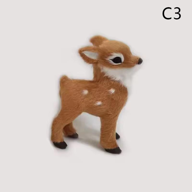 Simulation Sika Deer Animal Model Festival Creative Plastic Ornaments Artificial Plush Toys For Garden Party Decorations