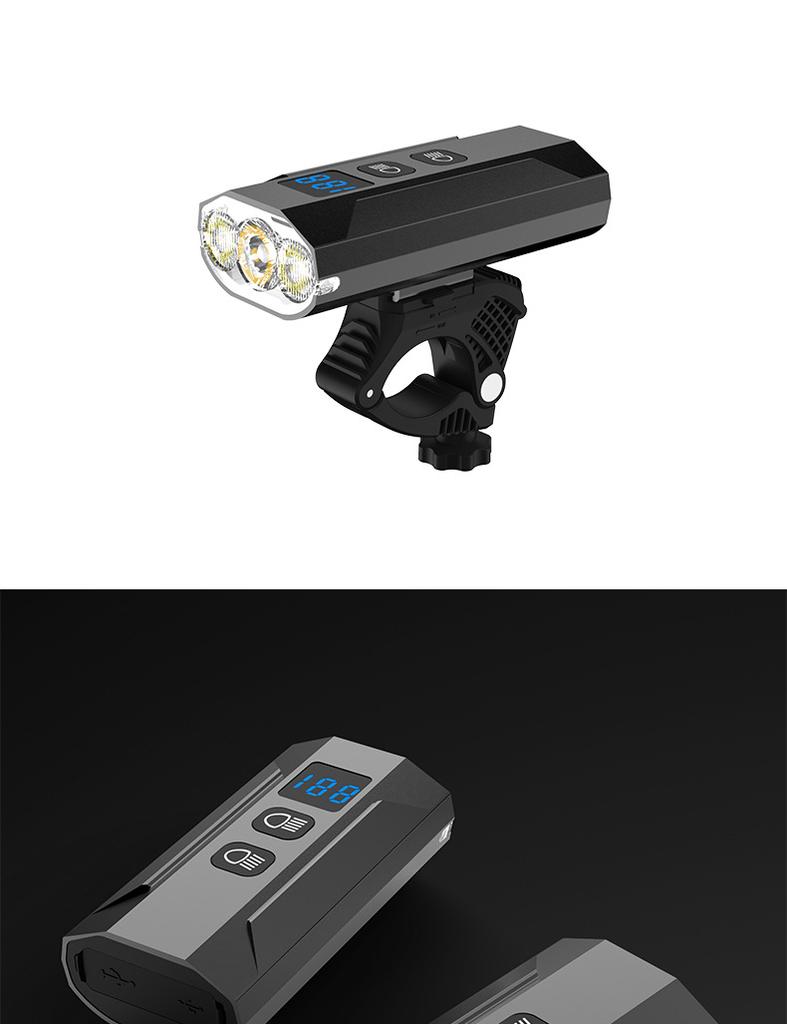 2022 New Three Beads Bicycle Light Cycling E-bike1200lm Waterproof LED Headlamp Mountain Bike Accessories