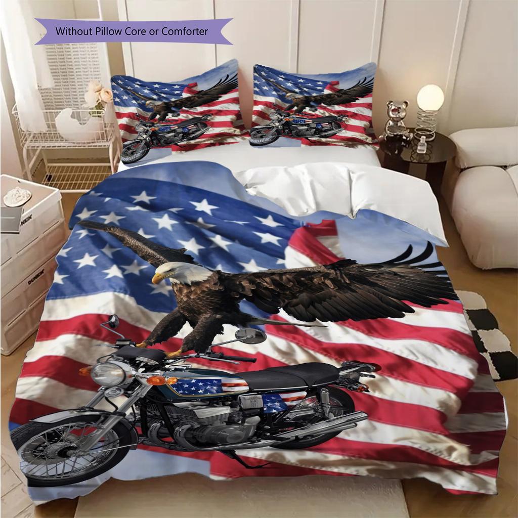 The majestic American bald eagle bedding, duvet cover, pillowcase, home decoration, birthday gift (1 * duvet cover+2 * pillowcase, coreless)