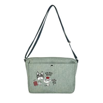 Kusguru Japan Damen Quadratische Schultertasche, 247545, Grün