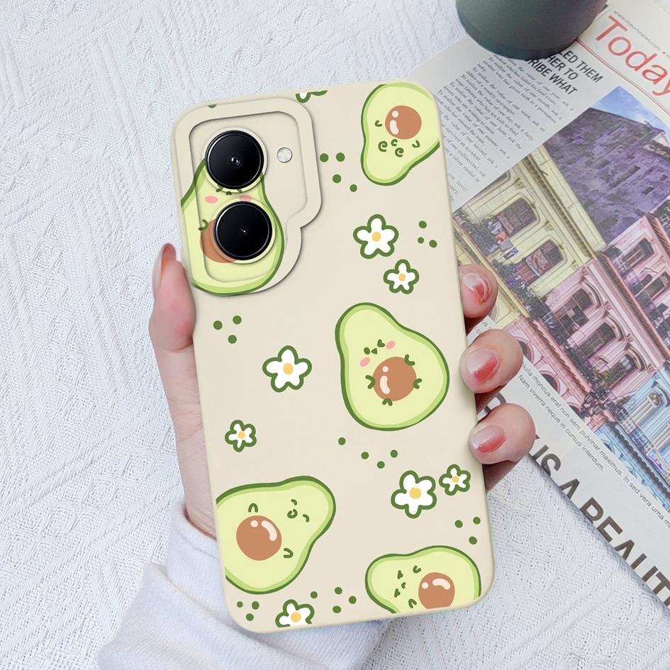 For OPPO Realme GT Neo2 3 C33 C55 C35 C20 C30 C31 Case Fashion Flower Avocado Protective Square Liquid Silicone Soft TPU For Realme Funda Coque Bumper