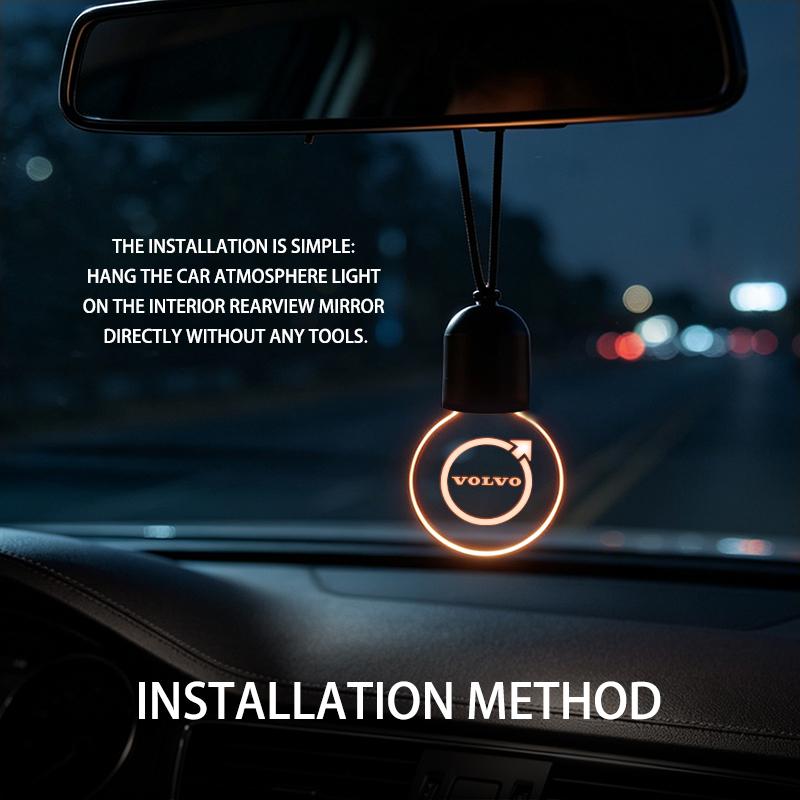 Car LED Acrylic Pendant Glowing Decor Rear View Mirror Accessories For Volvo XC90 XC60 C30 S60 C70 XC40 V40 XC70 V70 V60 S80 S90