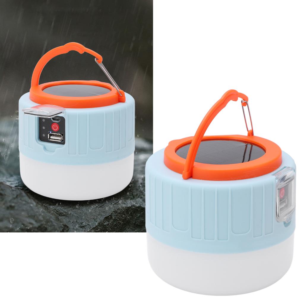 LED Camping Lantern Multifunction Solar Powered Outdoor Tent Lamp for Camping Night Market Stall Emergency