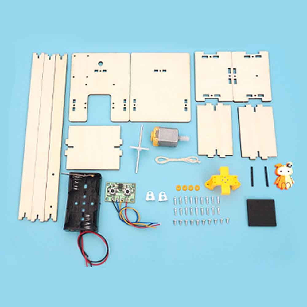 Educational Toys Wooden Elevator Technology Making Toys Electric Toy Assembled Electric Lift