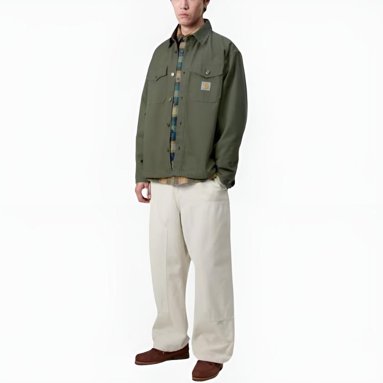 Carhartt WIP FW25 Selby Shirt Jac Square Label With Flap Double Chest Pockets Long Sleeve Shirt Men Shirts I035305-2ZX-XX