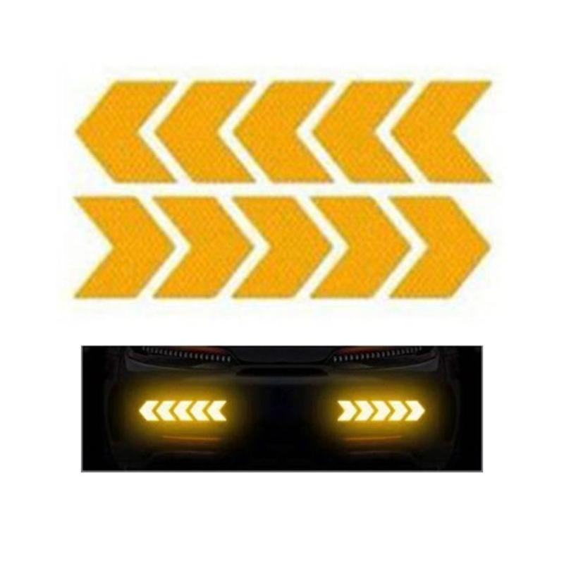 

10 шт. автомобильные отражатели наклейки многоцветные автомобильные светоотражающие полосы авто внешние защитные аксессуары для мотоцикла оранжевый
