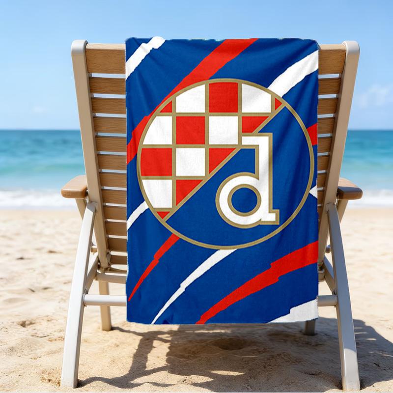 Croatian Football Crest Design Microfiber Beach Towel, Lightweight And Quick-Dry, for Summer Travel, Beach Essential, Swimming Pool Outdoor