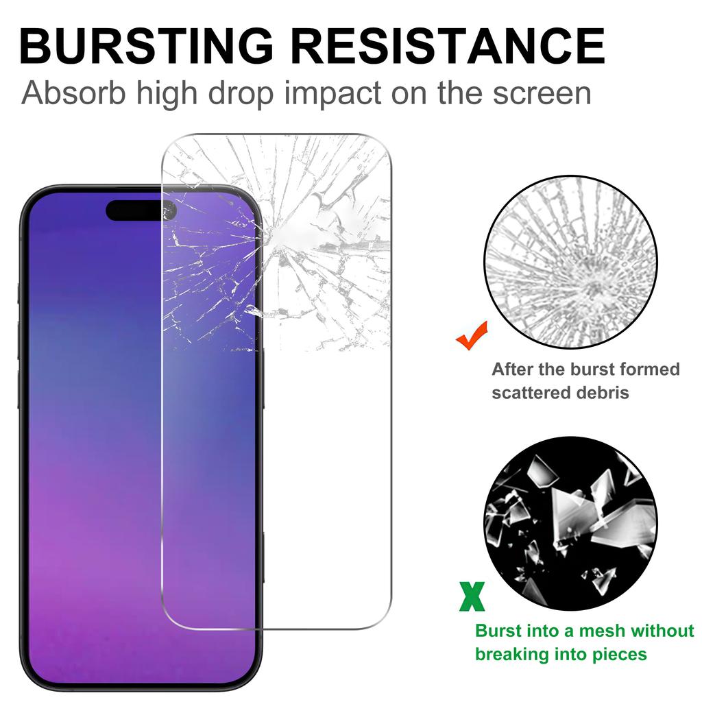 For iPhone 17 Clear Tempered Glass Screen Protector Anti-Explosion Film+Camera Lens Protector